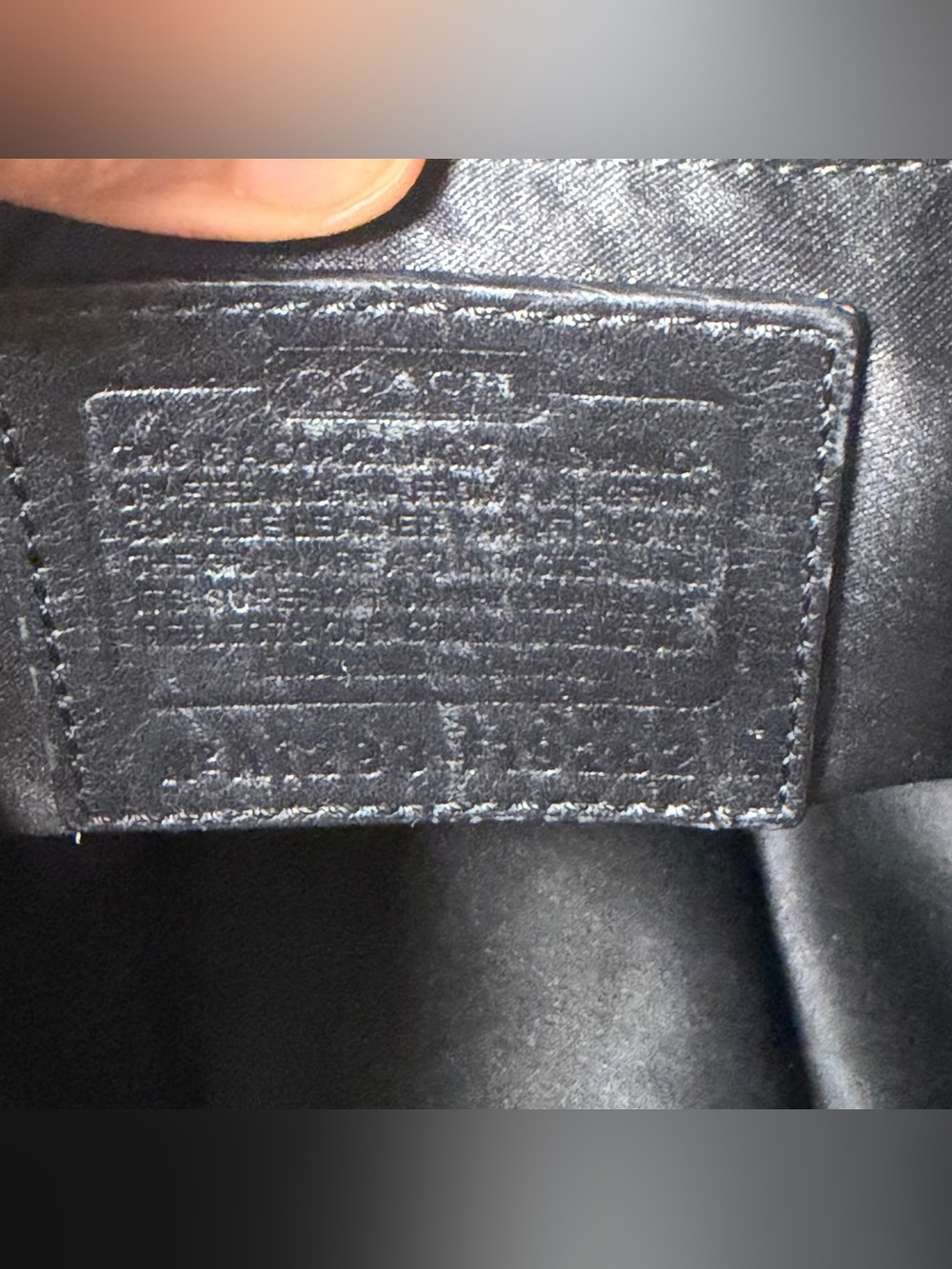 COACH SIGNATURE STITCHED BLACK PATENT LEATHER HOBO BAG STYLE # F19282 - Picture 9 of 10